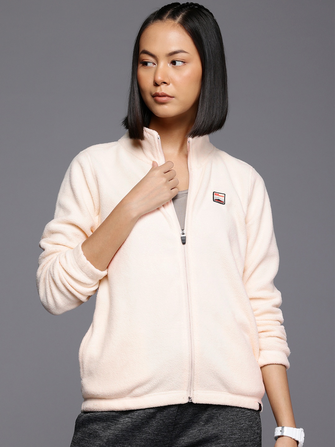 

HRX by Hrithik Roshan Sweatshirt with Brand-Logo Detail, Off white