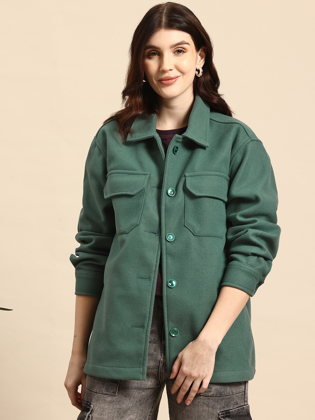 

Mast & Harbour Longline Tailored Jacket, Green