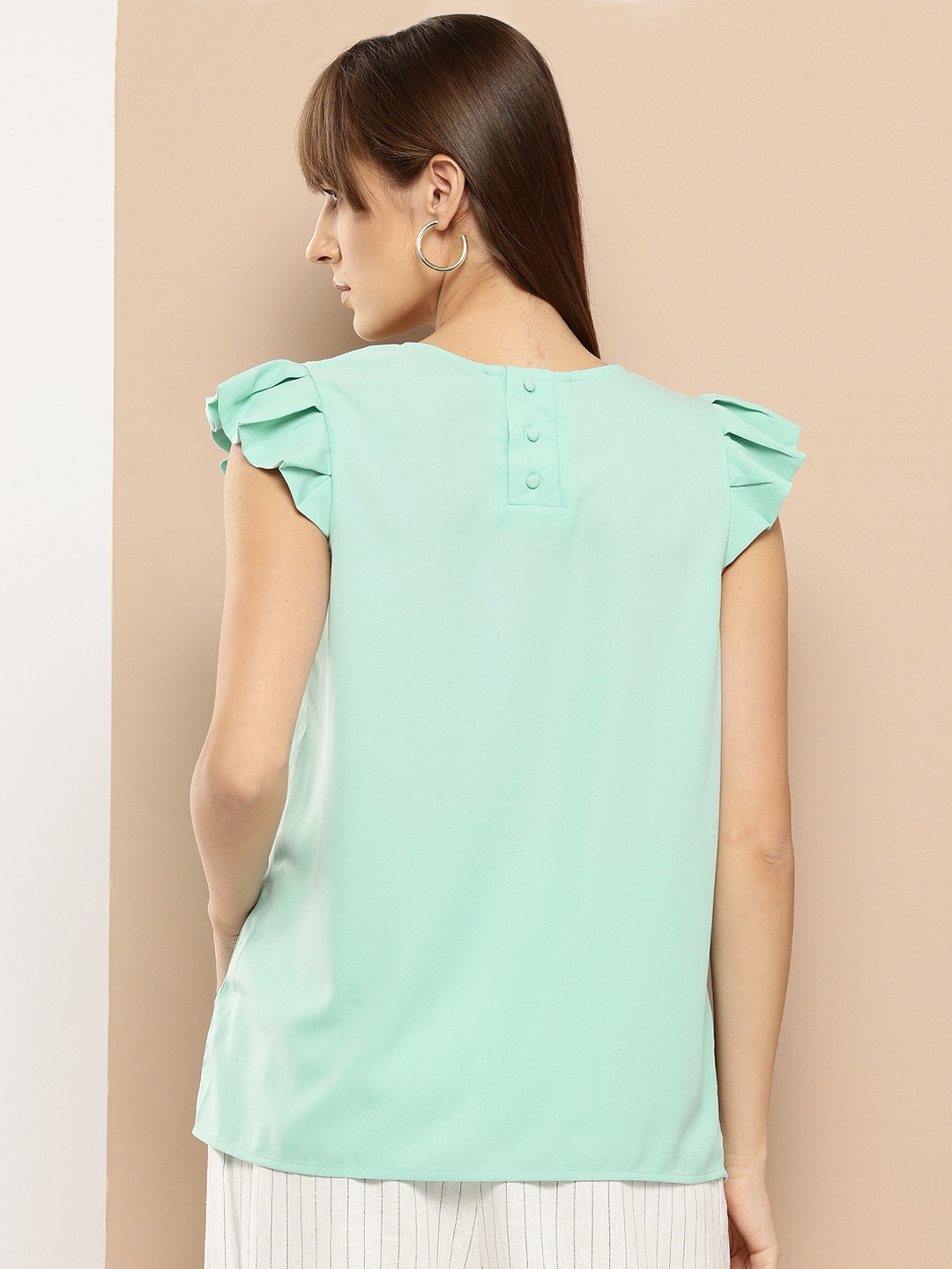 

her by invictus Flared Sleeve Top, Sea green