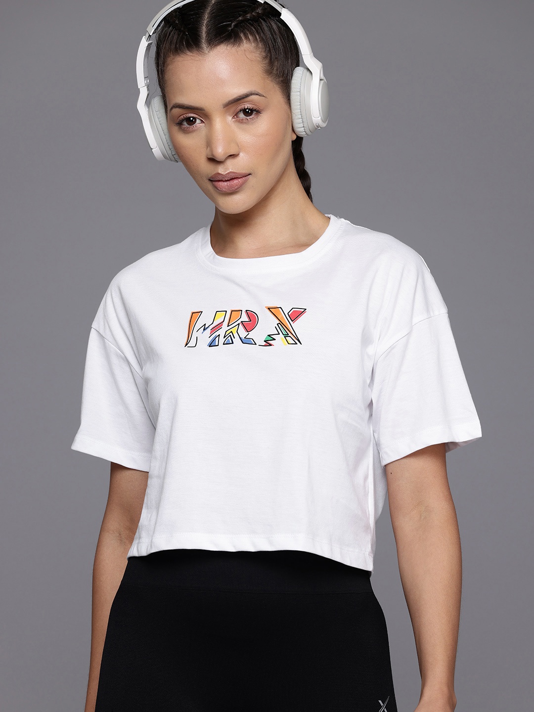 

HRX by Hrithik Roshan Brand Logo Print Lifestyle T-shirt, White