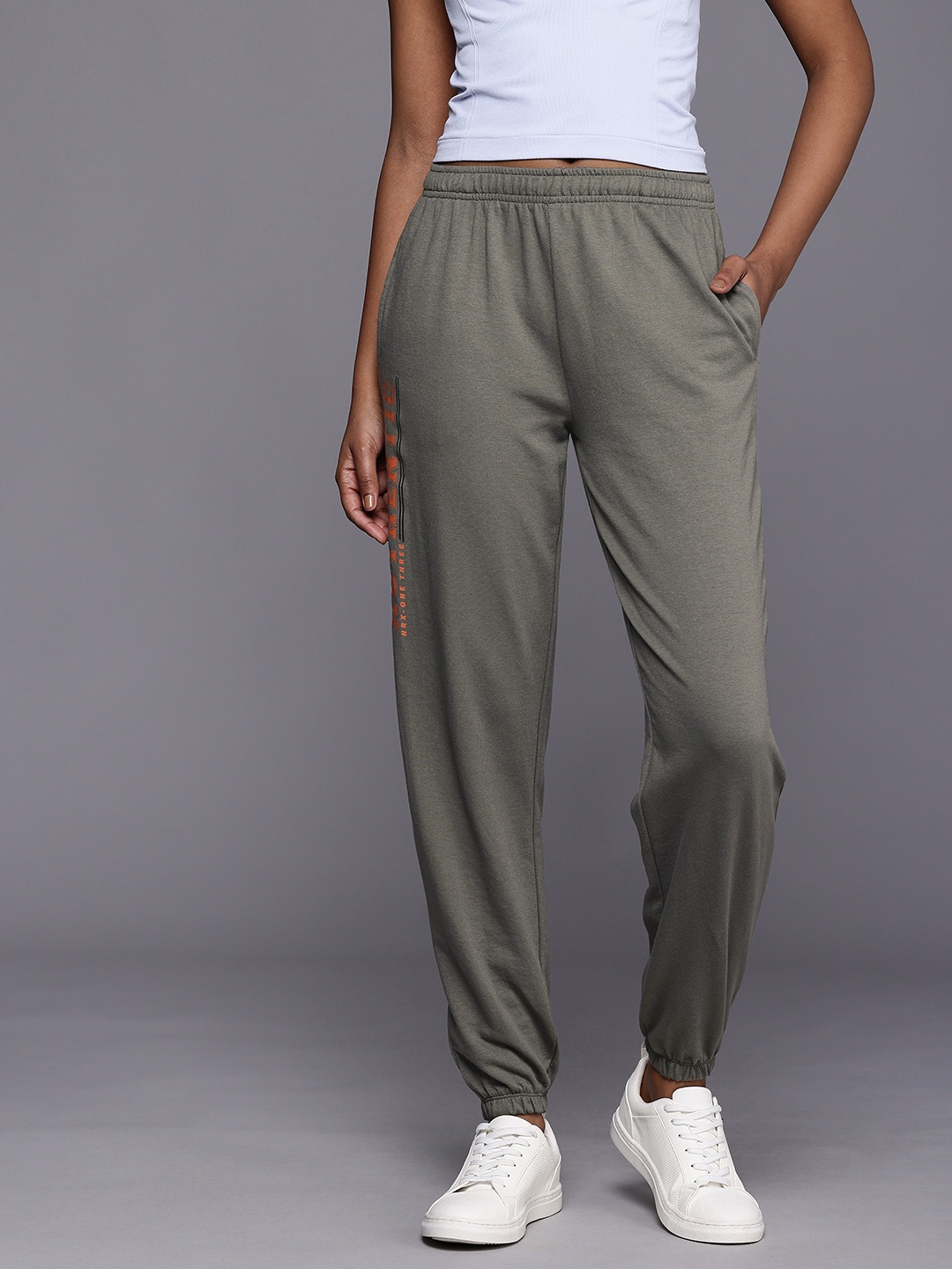 

HRX by Hrithik Roshan Women Olympic Typography Detailed Track Pants, Grey