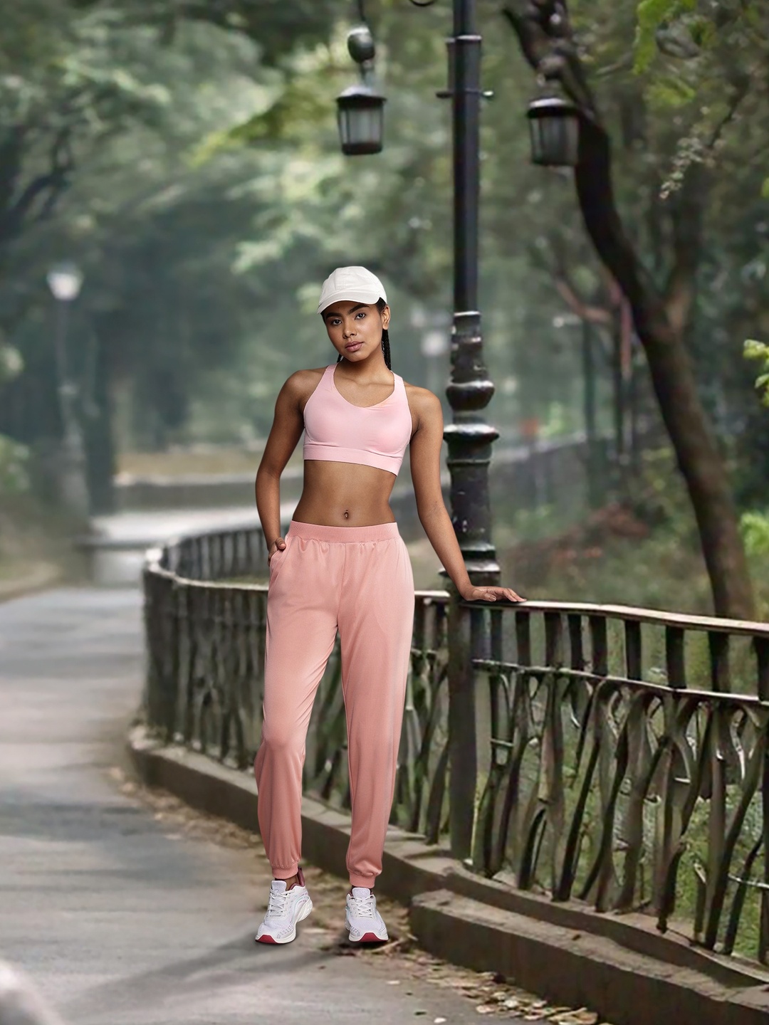 

HRX by Hrithik Roshan Women Rapid-Dry Antimicrobial Finish Running Track Pants, Peach