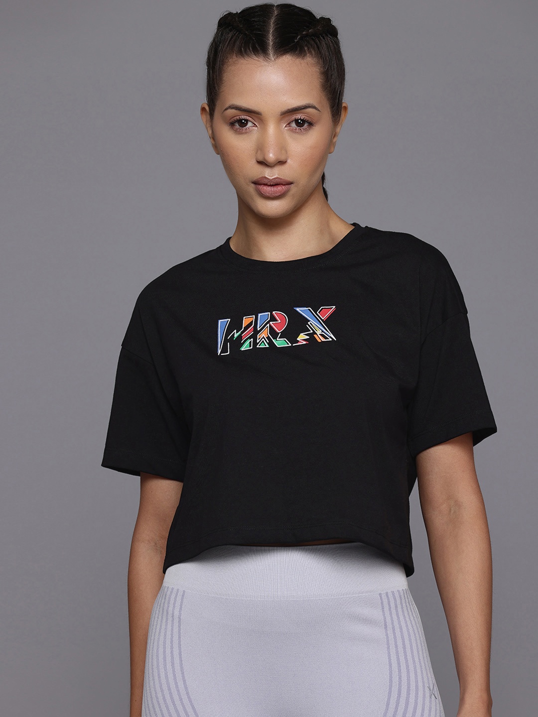 

HRX by Hrithik Roshan Brand Logo Print Lifestyle T-shirt, Black