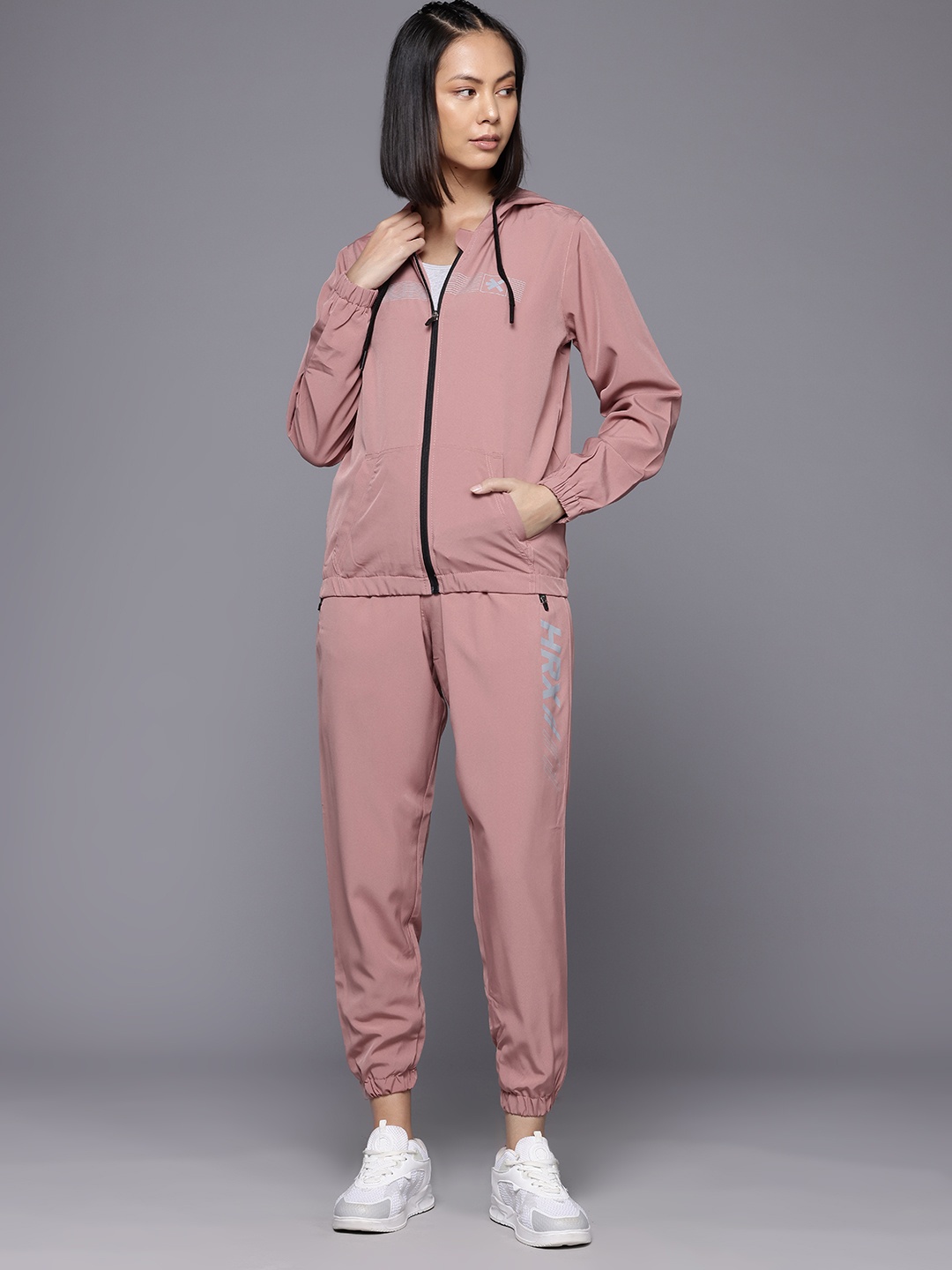 

HRX by Hrithik Roshan Rapid-Dry Running Tracksuit, Rose