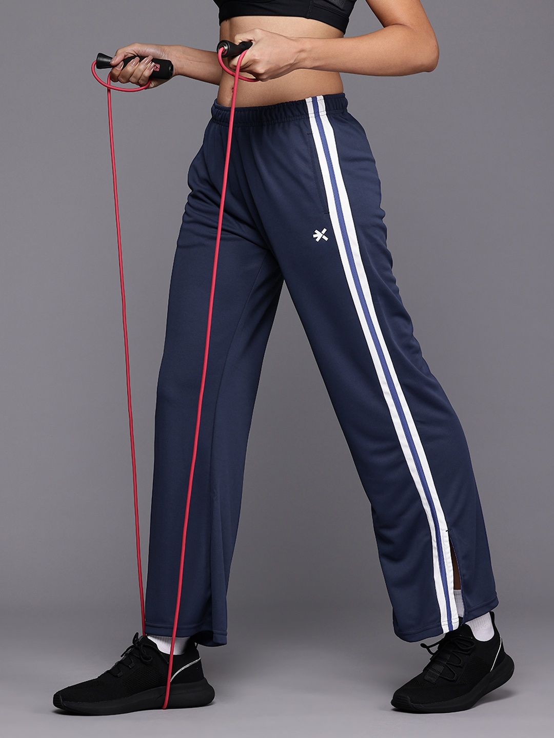 

HRX by Hrithik Roshan Women Rapid-Dry Training Track Pants, Navy blue