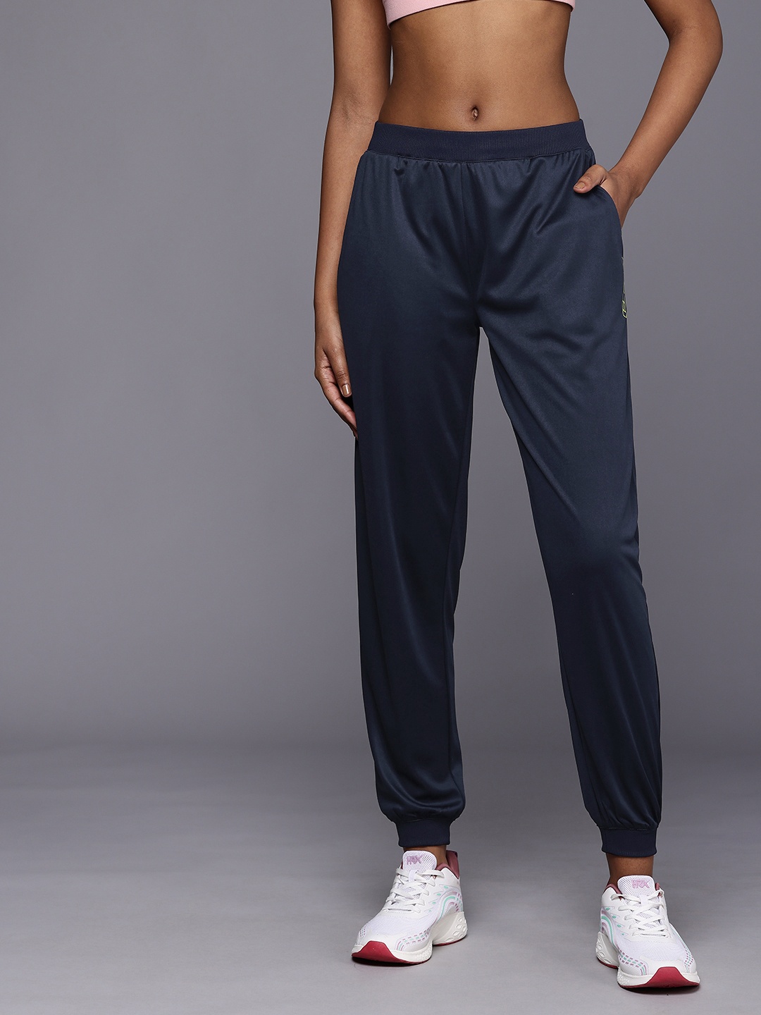 

HRX by Hrithik Roshan Women Rapid-Dry Antimicrobial Finish Running Track Pants, Navy blue