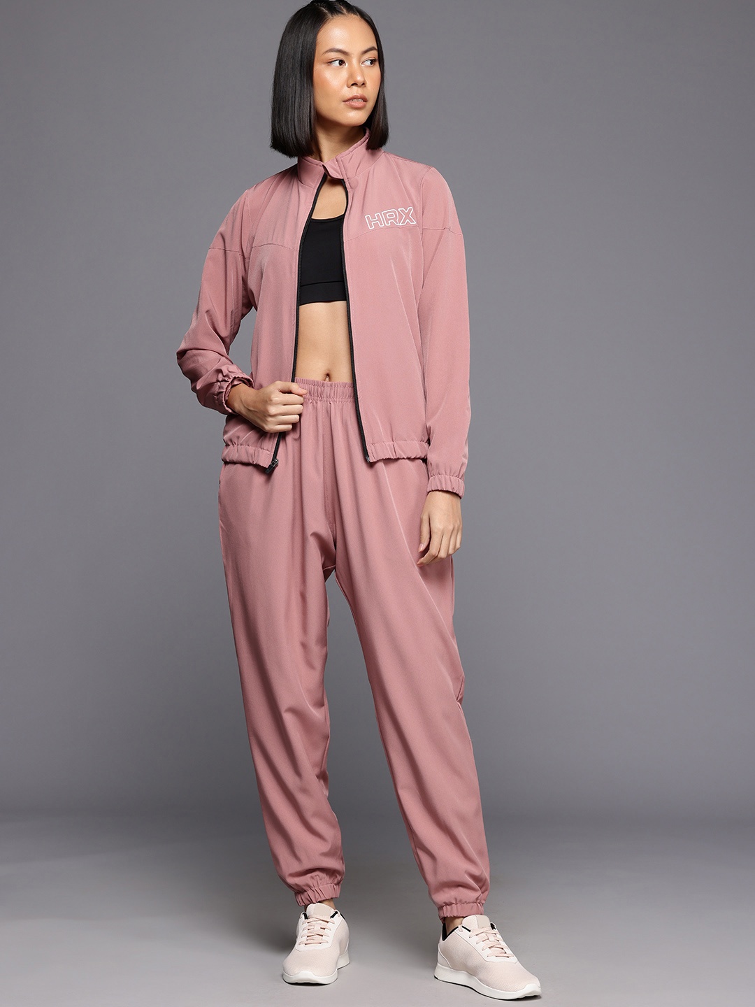 

HRX by Hrithik Roshan Rapid-Dry Running Tracksuit, Rose