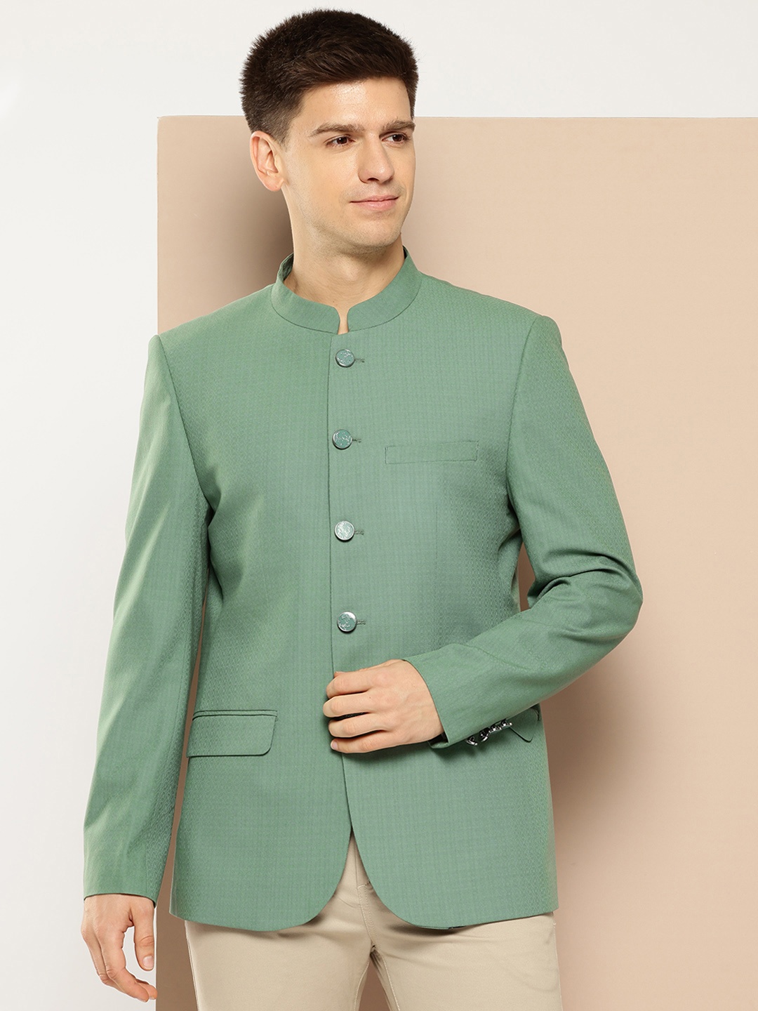 

INVICTUS Slim Fit Bandhgala, Green