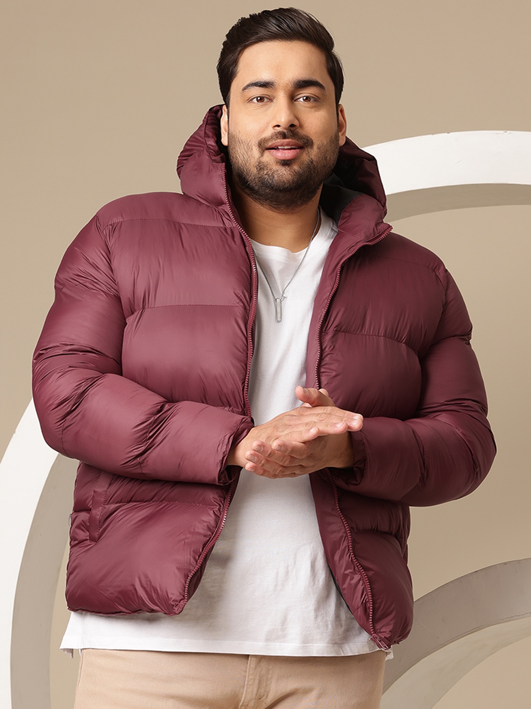 

Sztori Plus Size Hooded Padded Jacket, Burgundy
