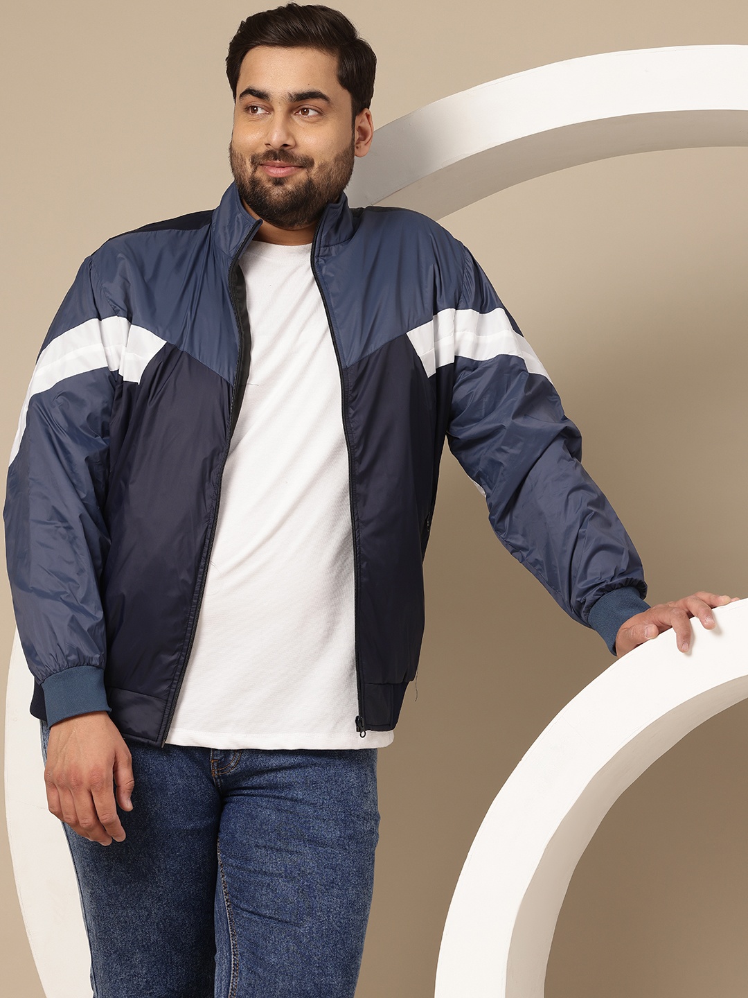 

Sztori Plus-Size Colourblocked Tailored Jacket, Blue