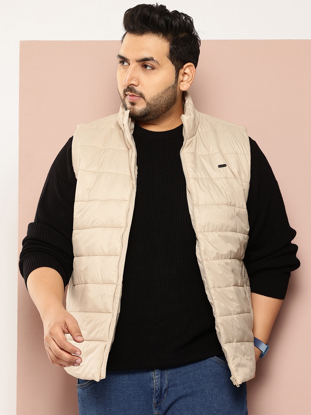 

Sztori Plus Size Gilet Jacket, Beige