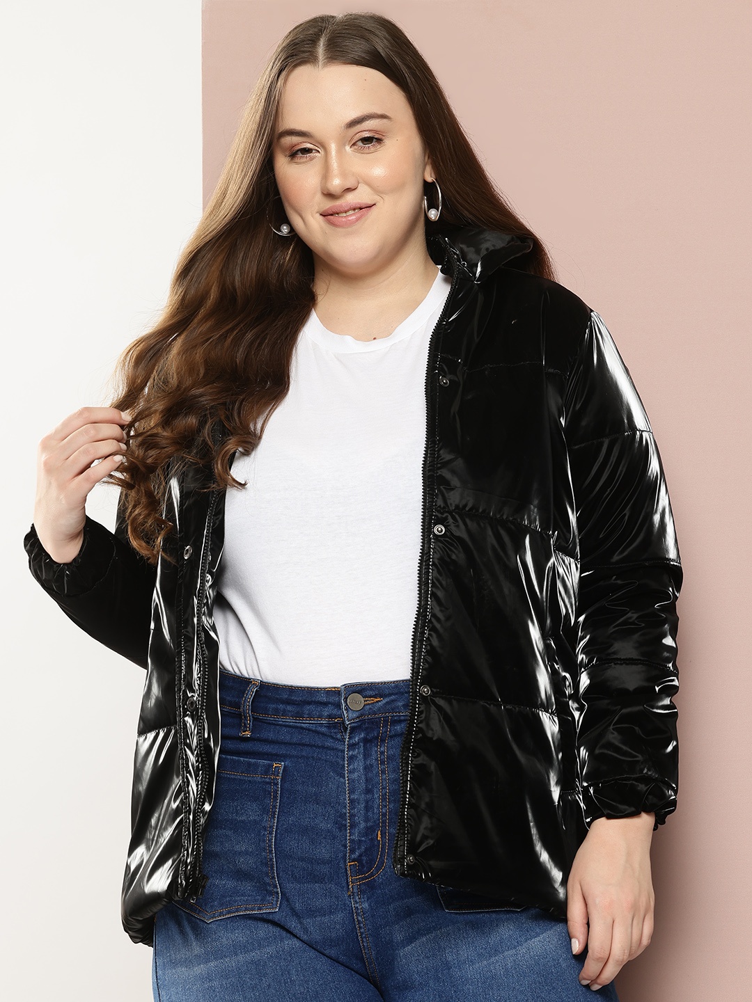 

Sztori Plus Size Hooded Padded Jacket, Black