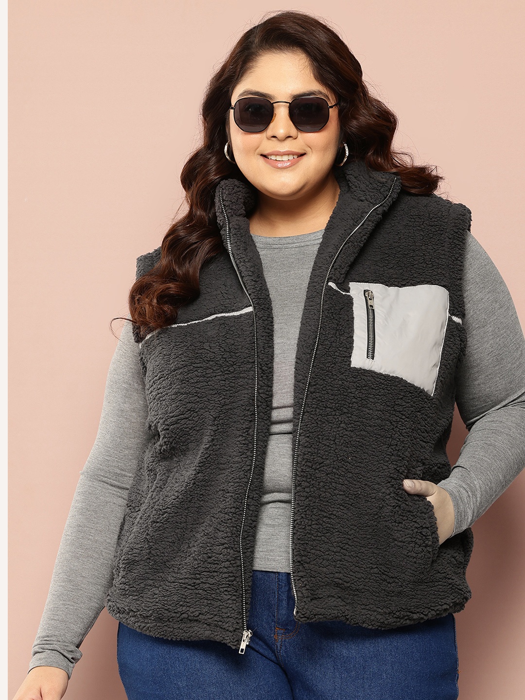 

Sztori Plus Size Padded Jacket, Charcoal