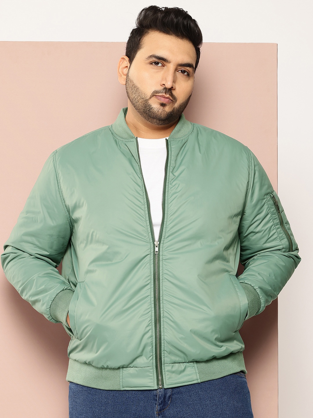 

Sztori Plus Size Bomber Jacket, Green