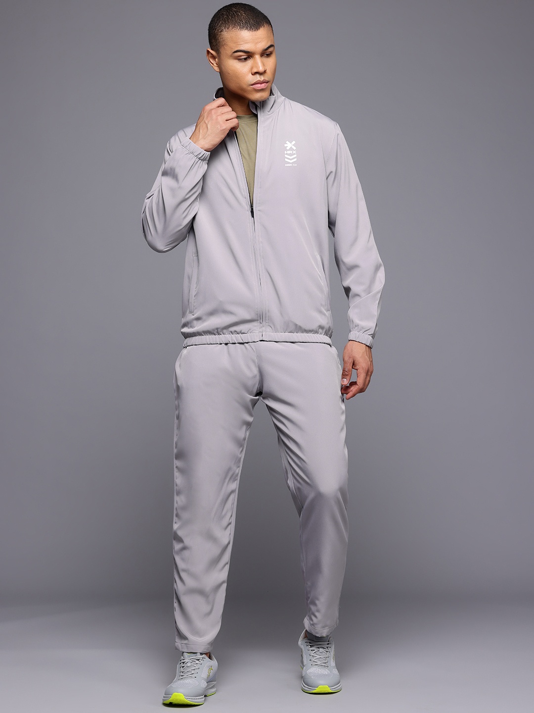 

HRX by Hrithik Roshan Men Rapid-Dry Running Tracksuit, Grey