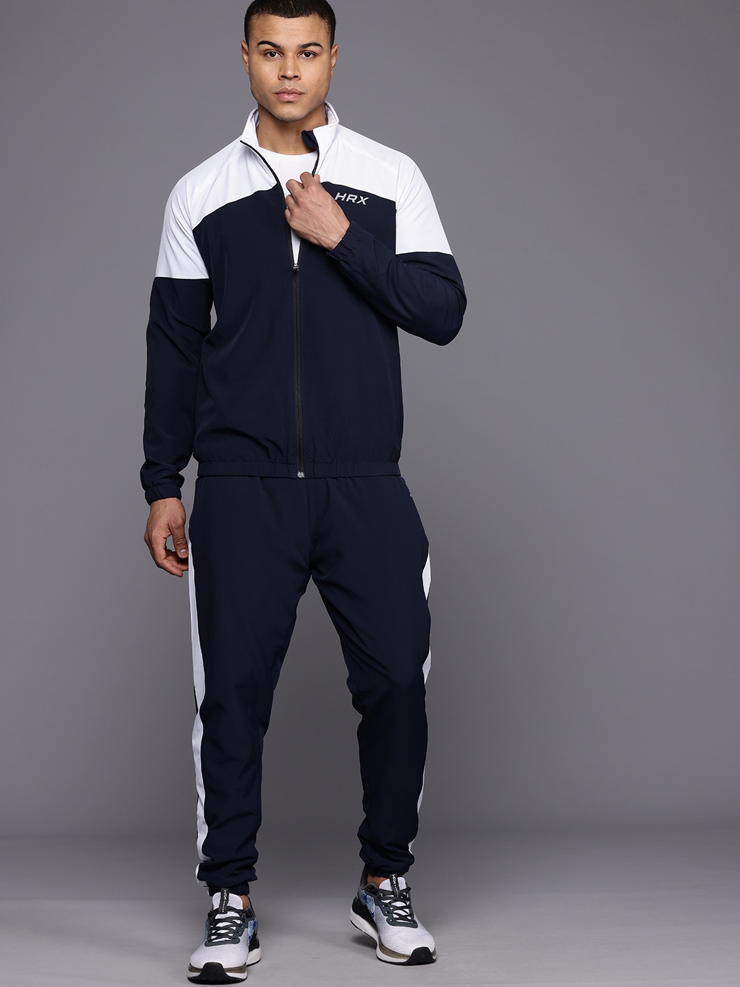 

HRX by Hrithik Roshan Men Rapid-Dry Running Tracksuit, Navy blue