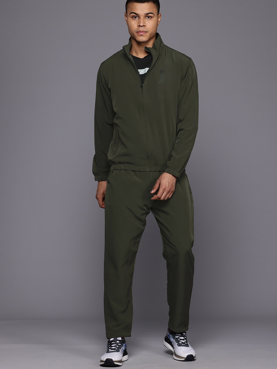 

HRX by Hrithik Roshan Men Rapid-Dry Running Tracksuit, Olive