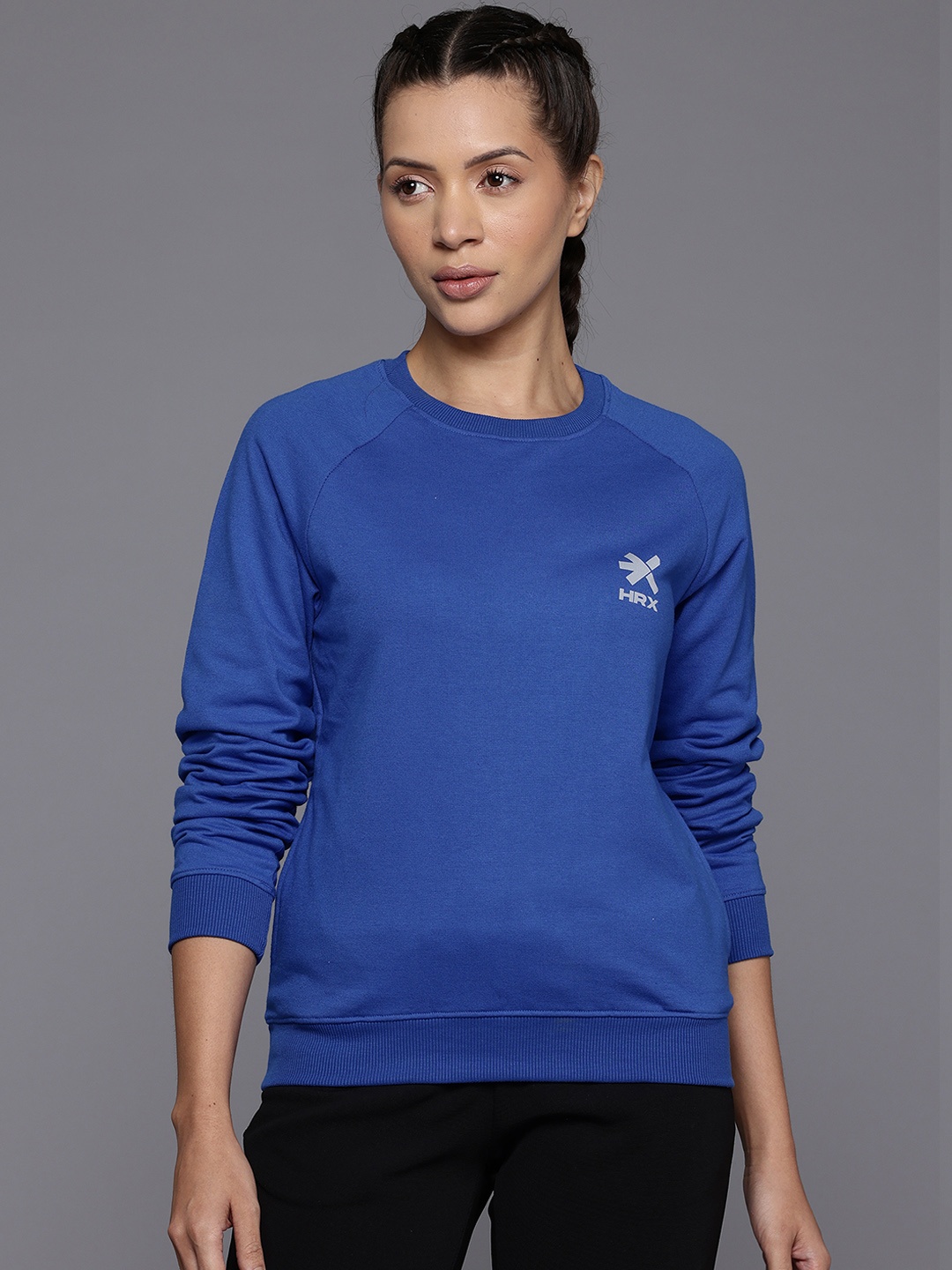 

HRX by Hrithik Roshan Raglan Sleeves Running Sweatshirt, Blue