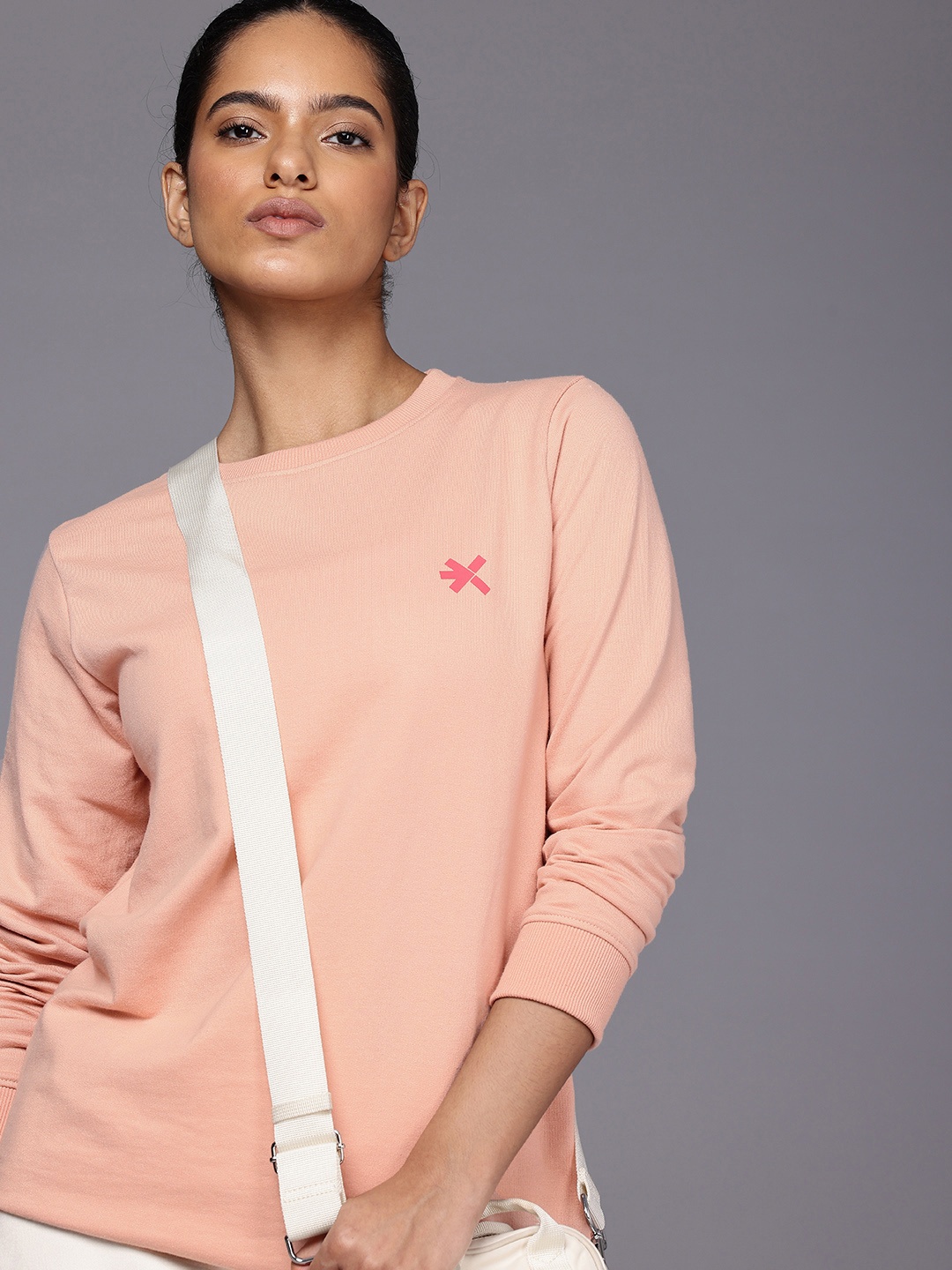 

HRX by Hrithik Roshan STREETPULSE Lifestyle Sweatshirt, Peach