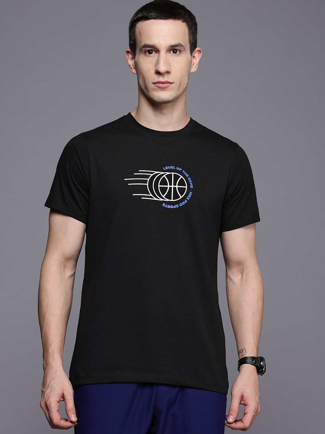 

HRX by Hrithik Roshan Printed Lifestyle T-shirt, Black