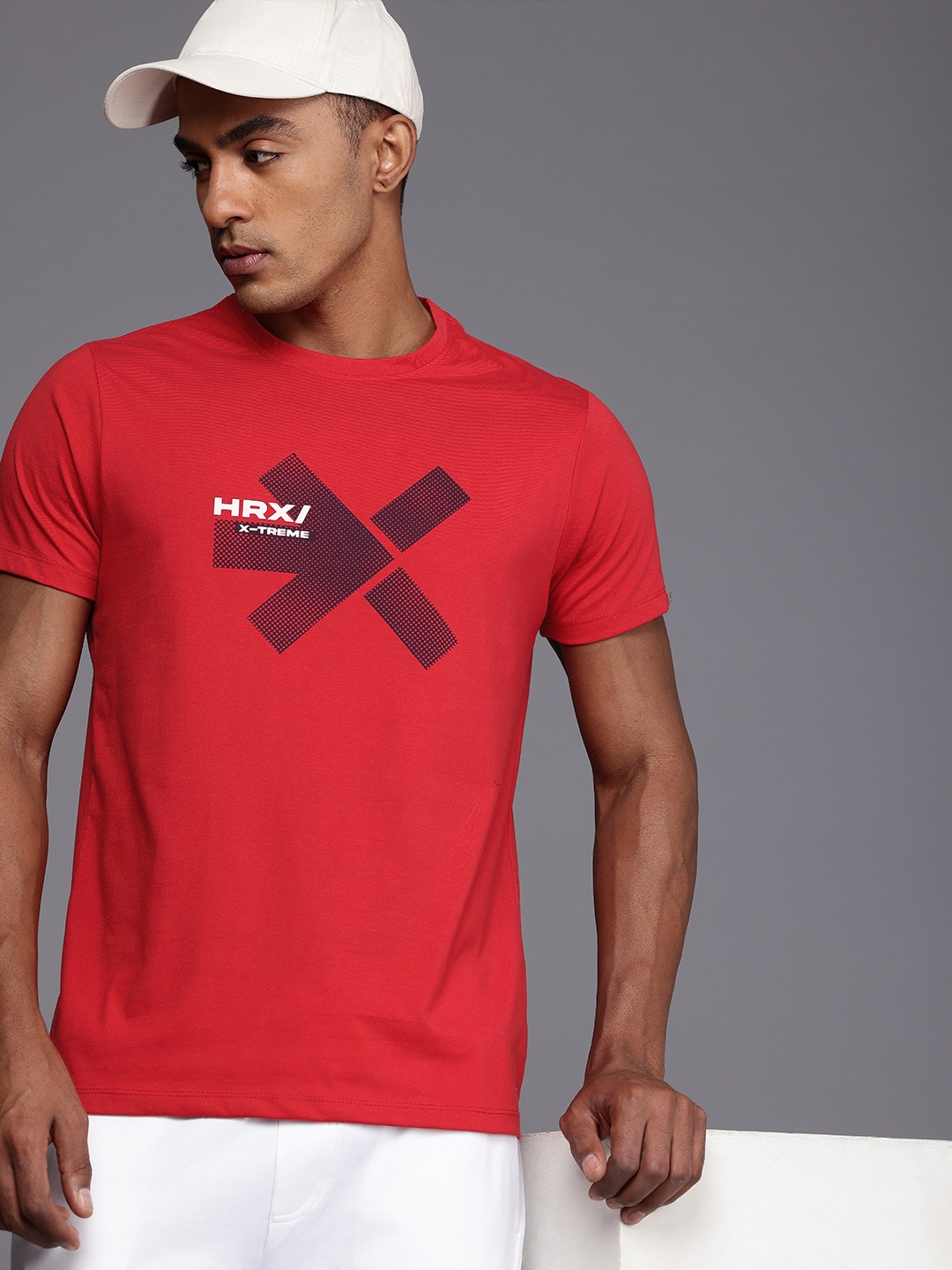 

HRX by Hrithik Roshan Brand Logo Printed T-shirt, Red