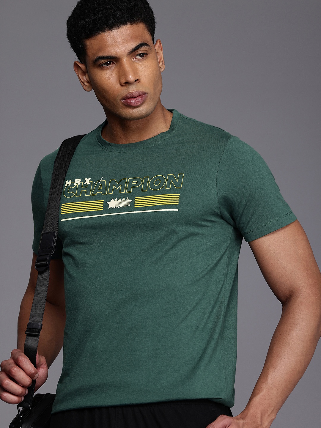 

HRX by Hrithik Roshan Typography Printed T-shirt, Green