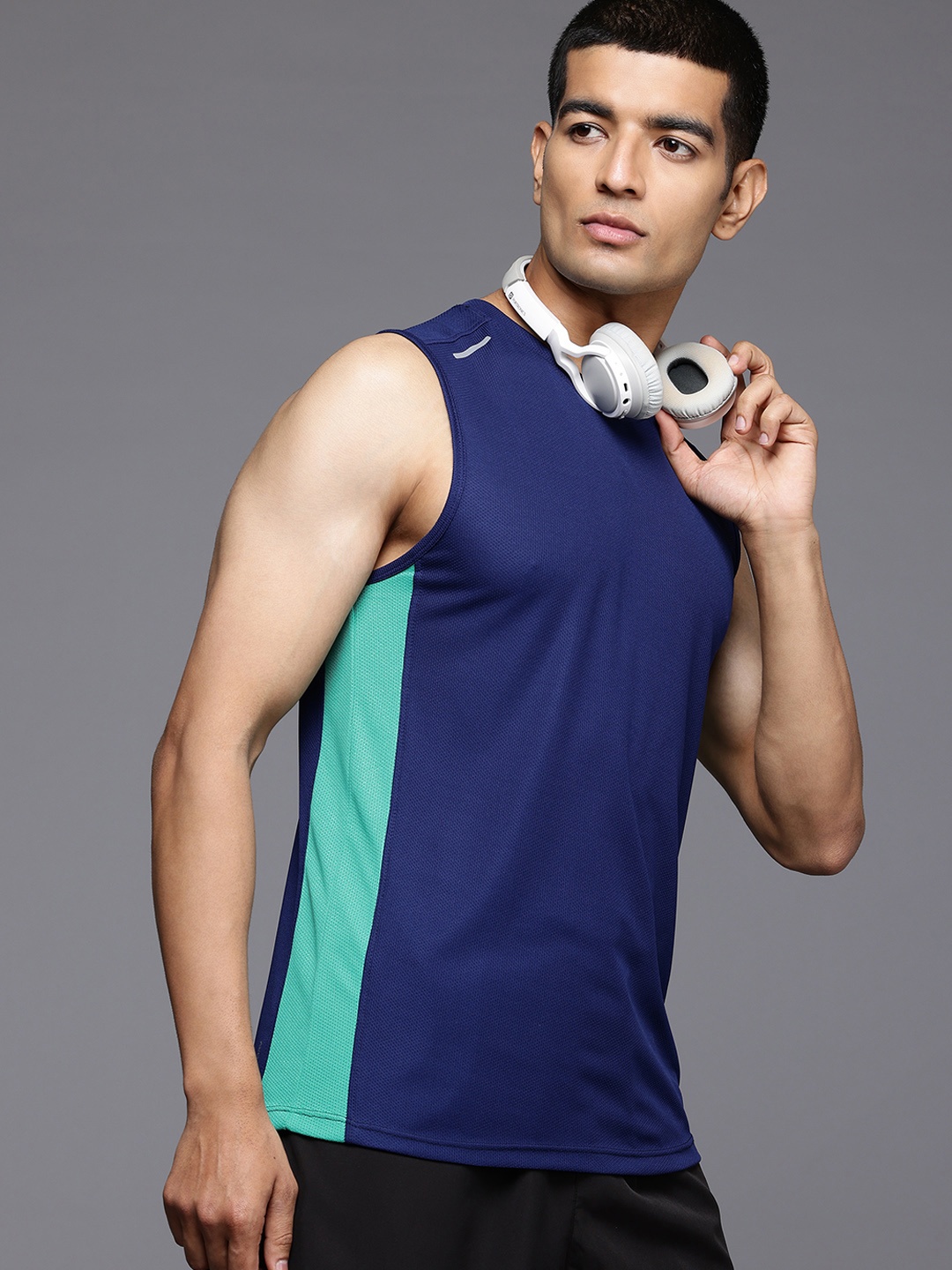 

HRX by Hrithik Roshan Rapid Dry Sleeveless Running T-shirt, Blue