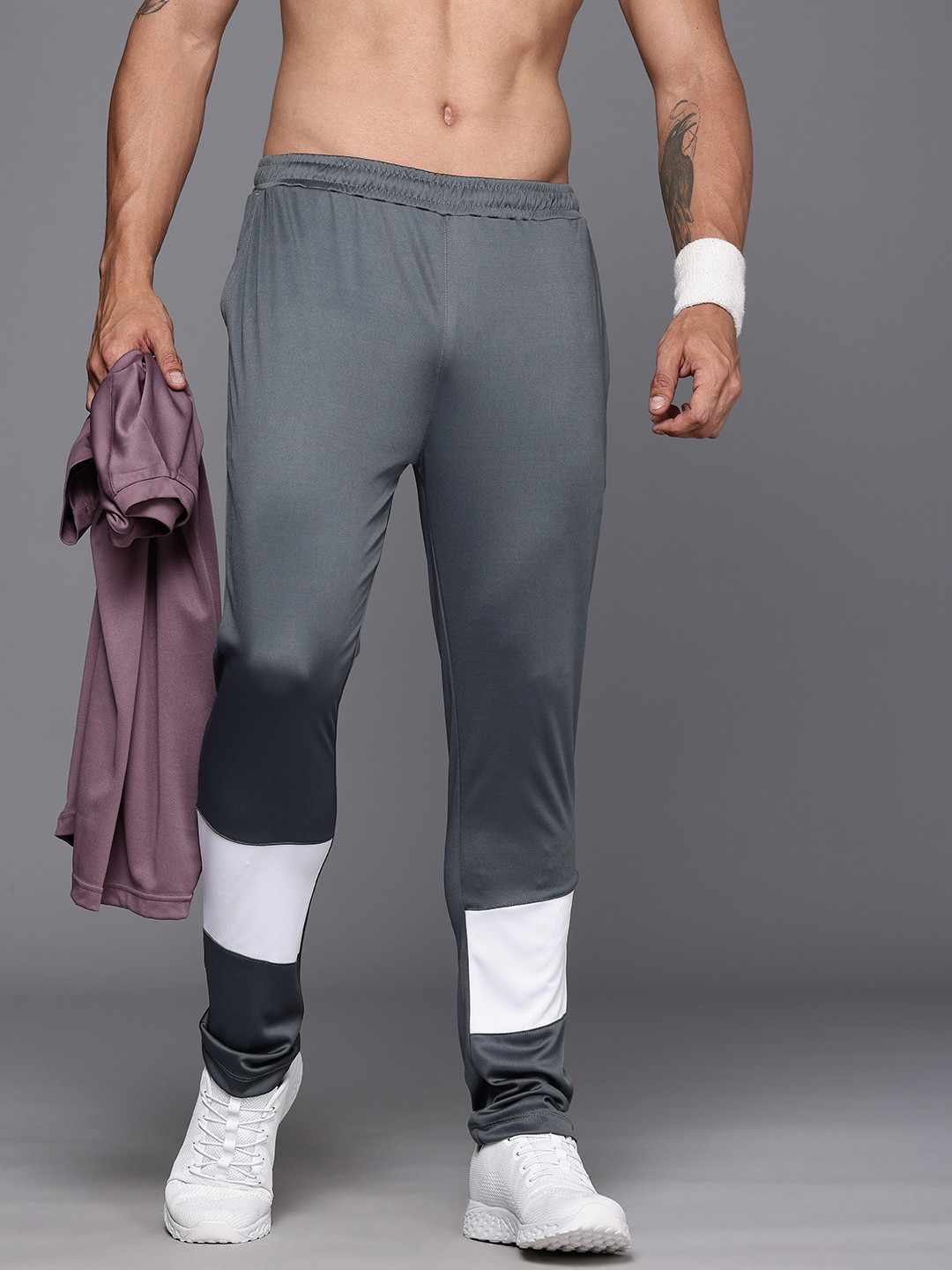 

HRX by Hrithik Roshan Men Rapid Dry Antimicrobial Finish Running Trackpants, Grey