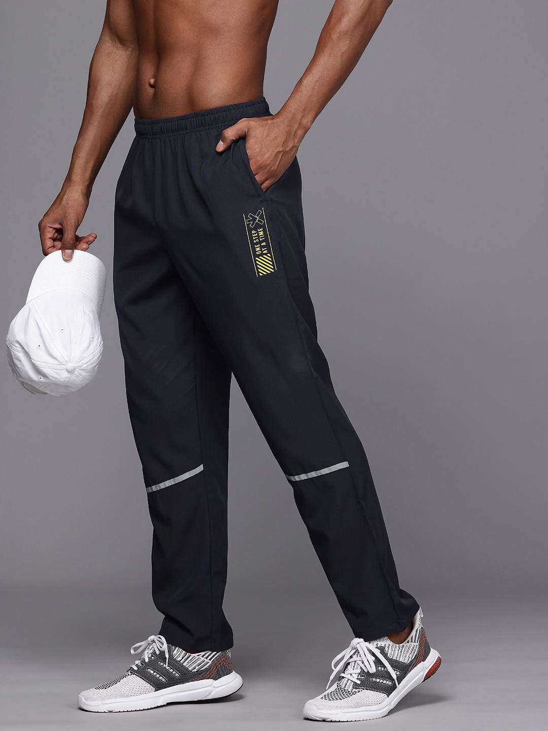 

HRX by Hrithik Roshan Men Rapid-Dry Antimicrobial Running Track Pants, Navy blue