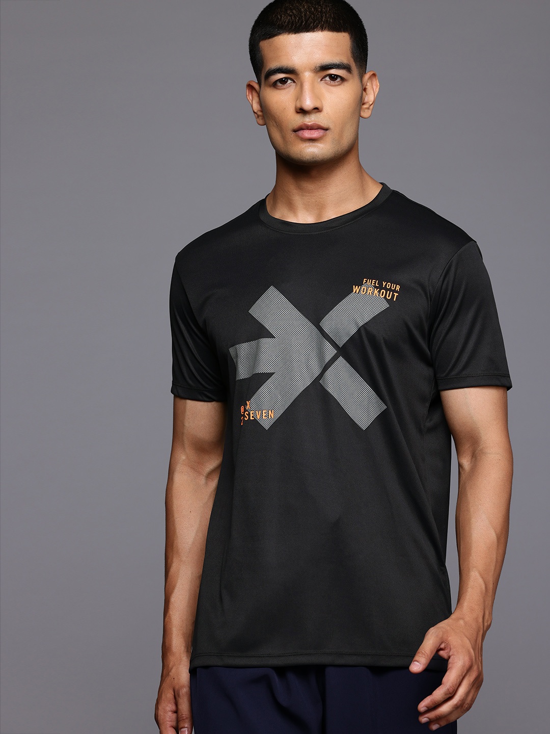 

HRX by Hrithik Roshan Men Brand Logo A C Milan Derrick Rose Printed T-shirt, Black