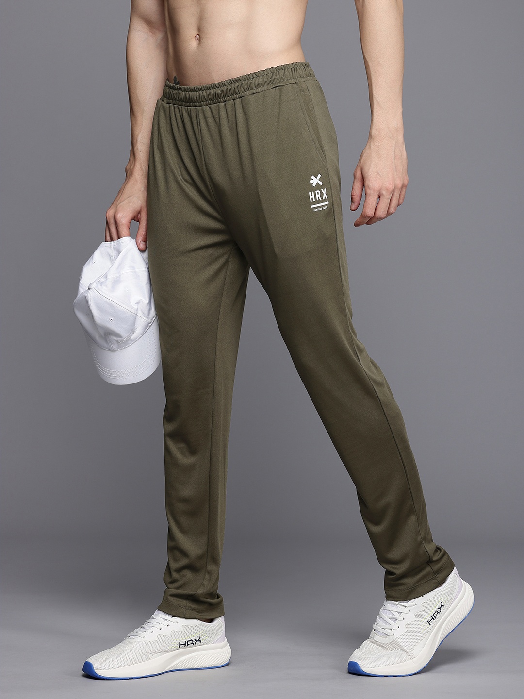 

HRX by Hrithik Roshan Men Antimicrobial Finish Running Running Track Pants, Olive