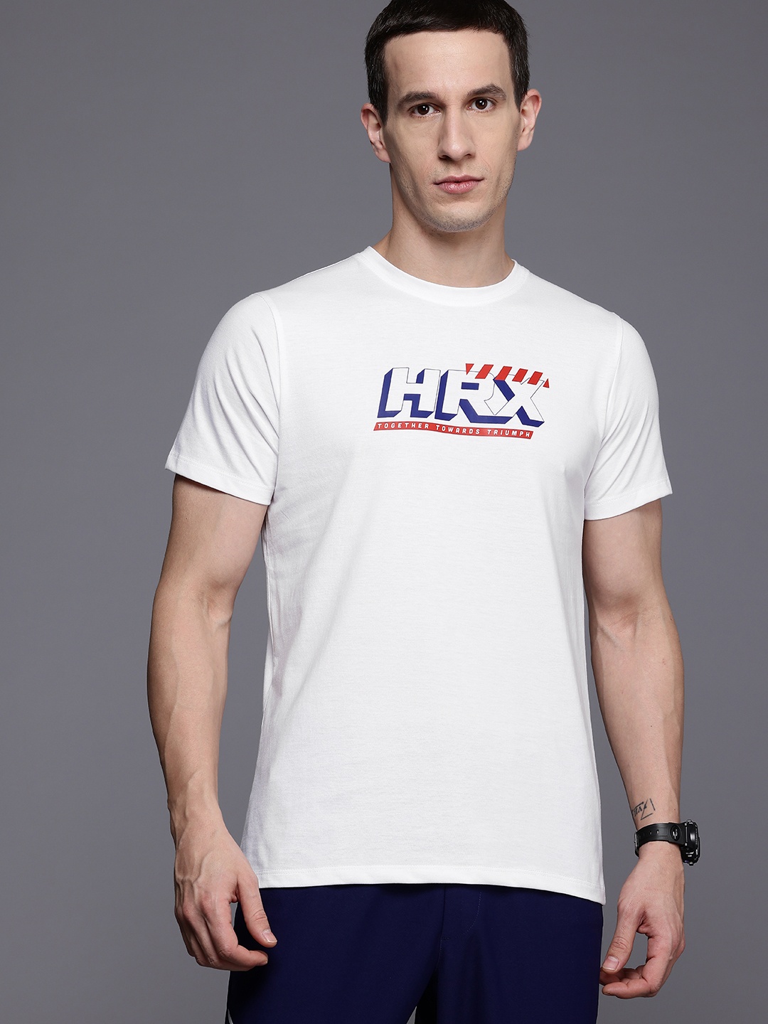 

HRX by Hrithik Roshan Brand Logo Print Lifestyle T-shirt, White