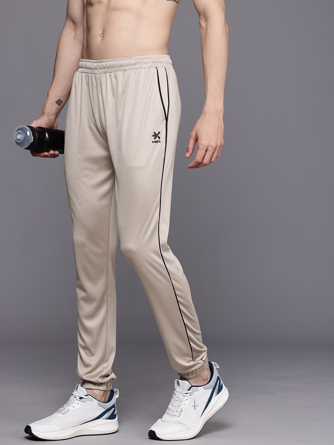 

HRX by Hrithik Roshan Men Rapid Dry Antimicrobial Finish Running Track Pants, Beige