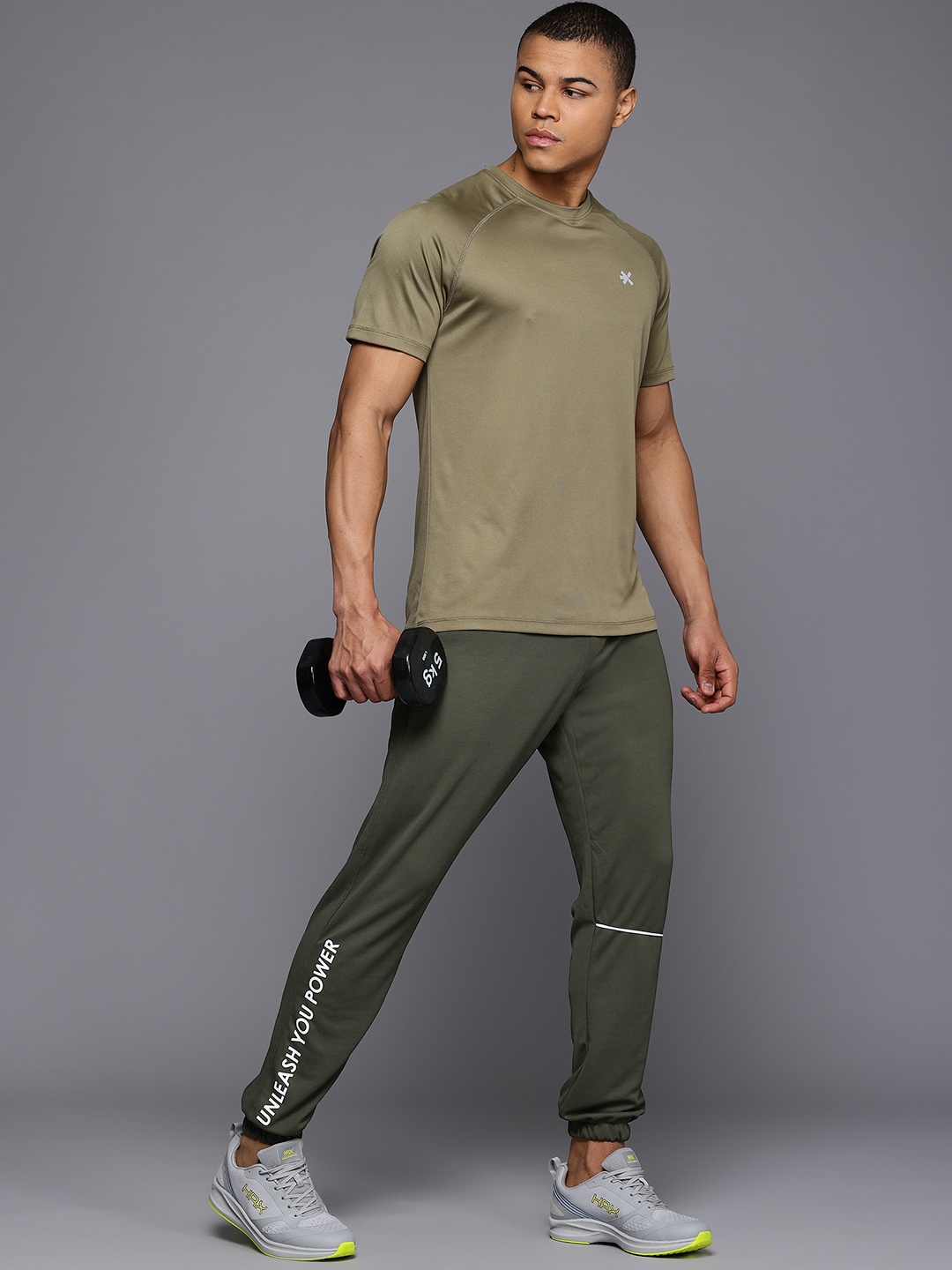 

HRX by Hrithik Roshan Men Rapid-Dry Training Joggers, Olive