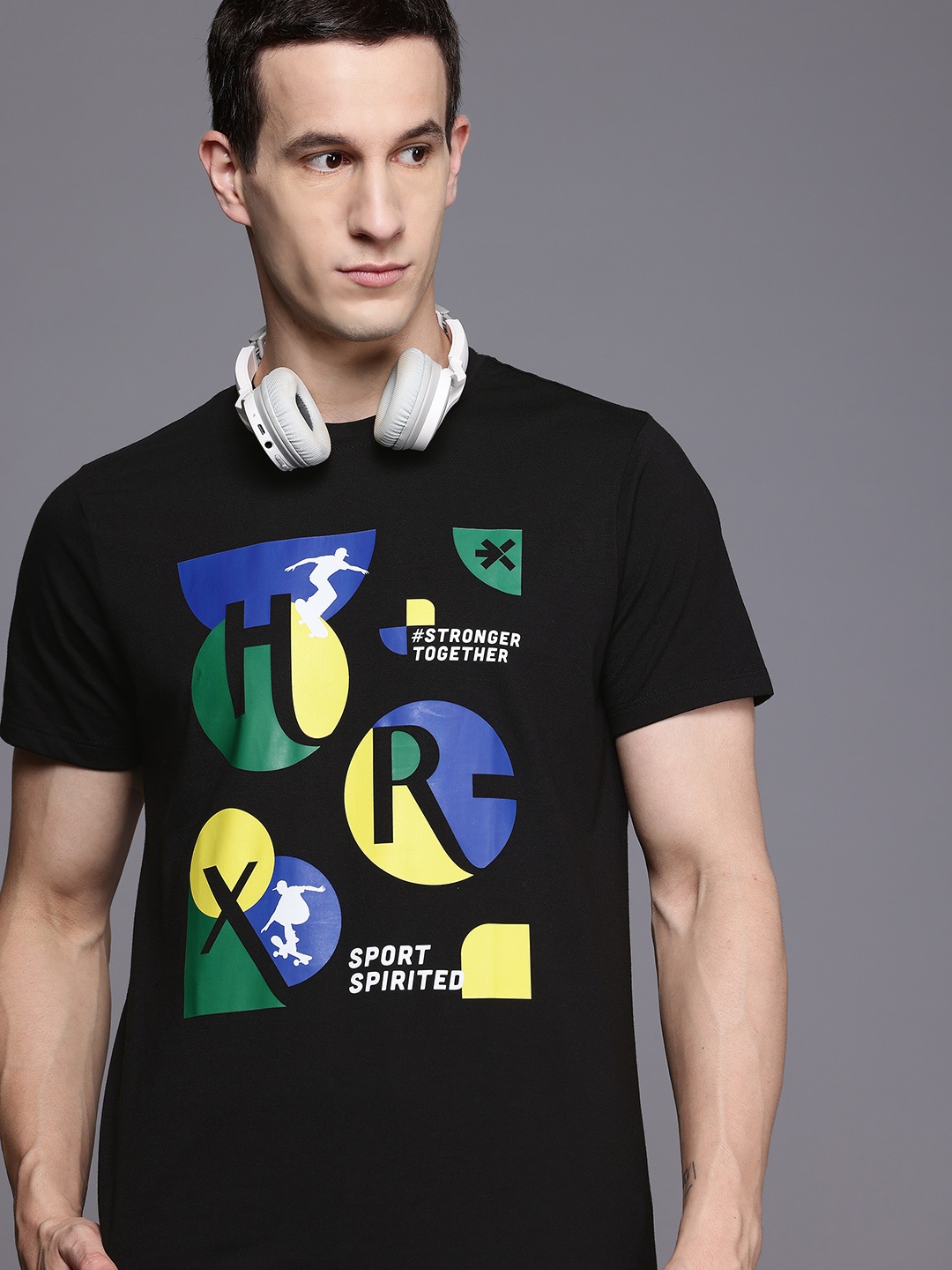 

HRX by Hrithik Roshan Printed Regular Fit T-shirt, Black