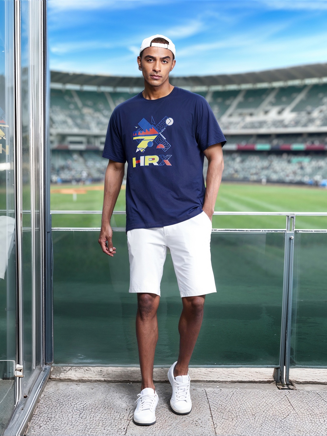 

HRX by Hrithik Roshan Brand Logo Printed Relaxed Fit T-shirt, Blue