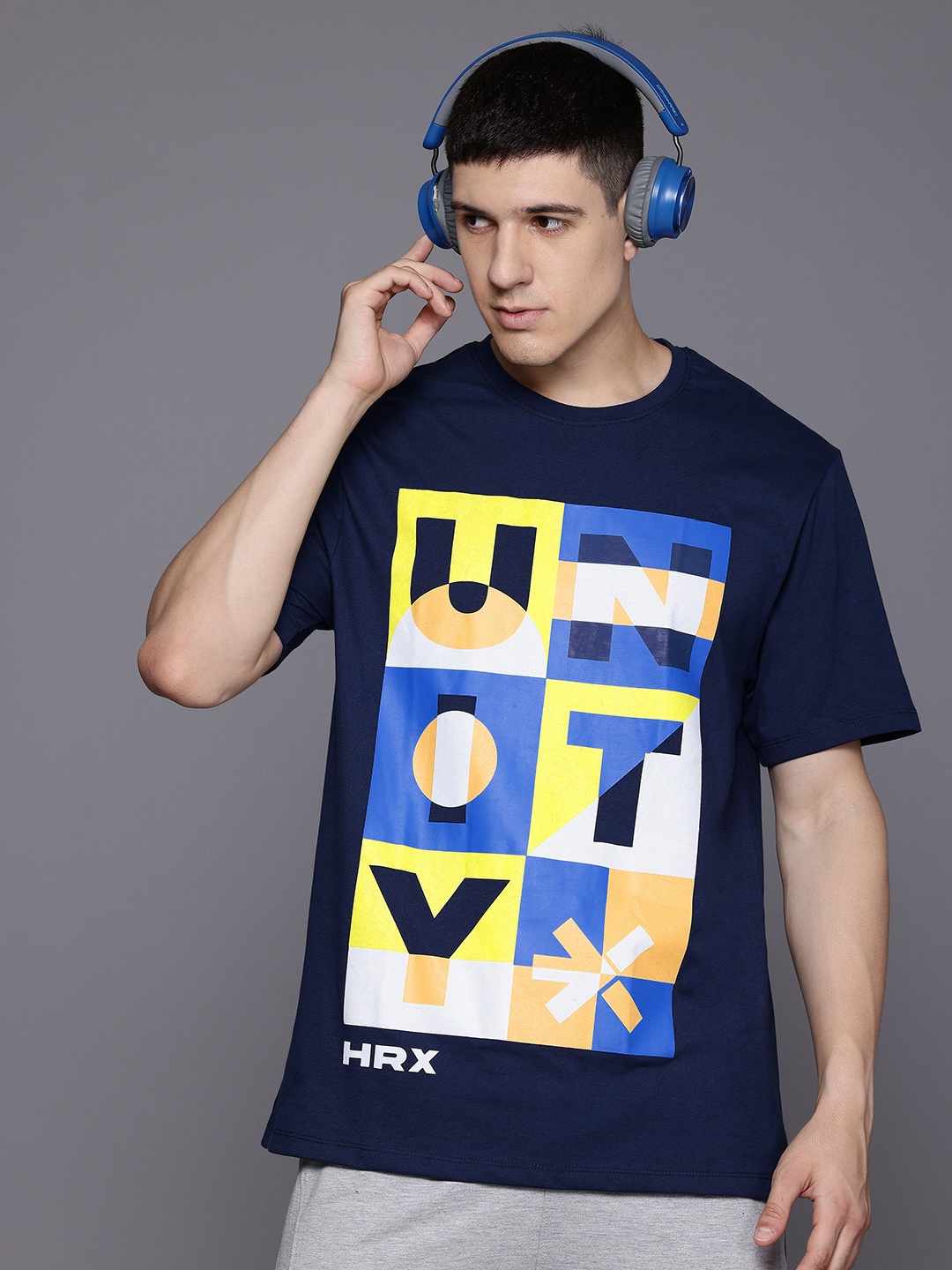 

HRX by Hrithik Roshan Typography T-shirt, Black