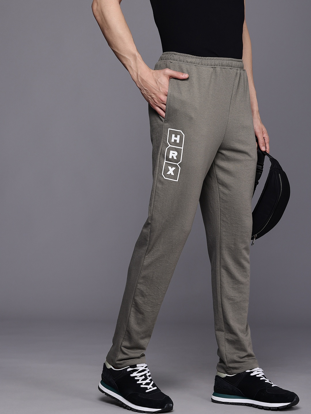 

HRX by Hrithik Roshan Men Olympic Brand Logo Detailed Track Pants, Grey