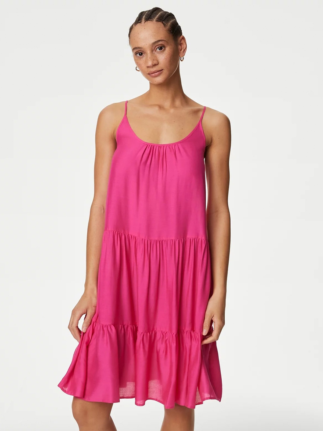 

Marks & Spencer Shoulder Straps A-Line Dress, Pink