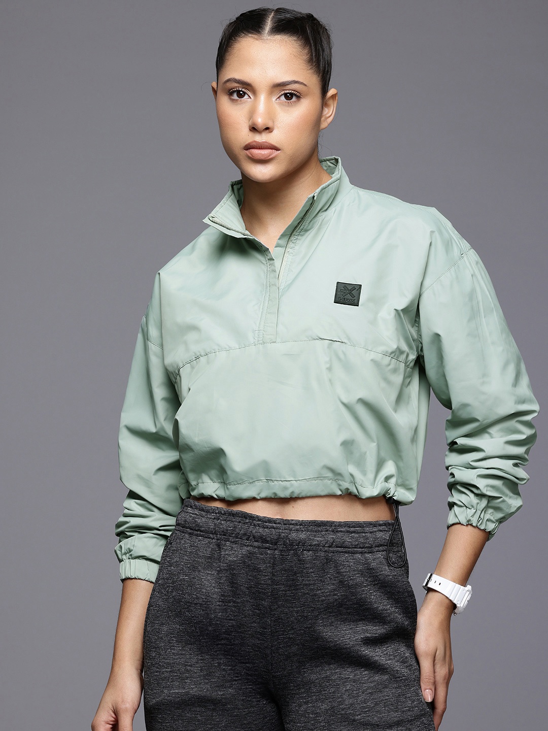 

HRX by Hrithik Roshan Women Tailored Crop Jacket, Green