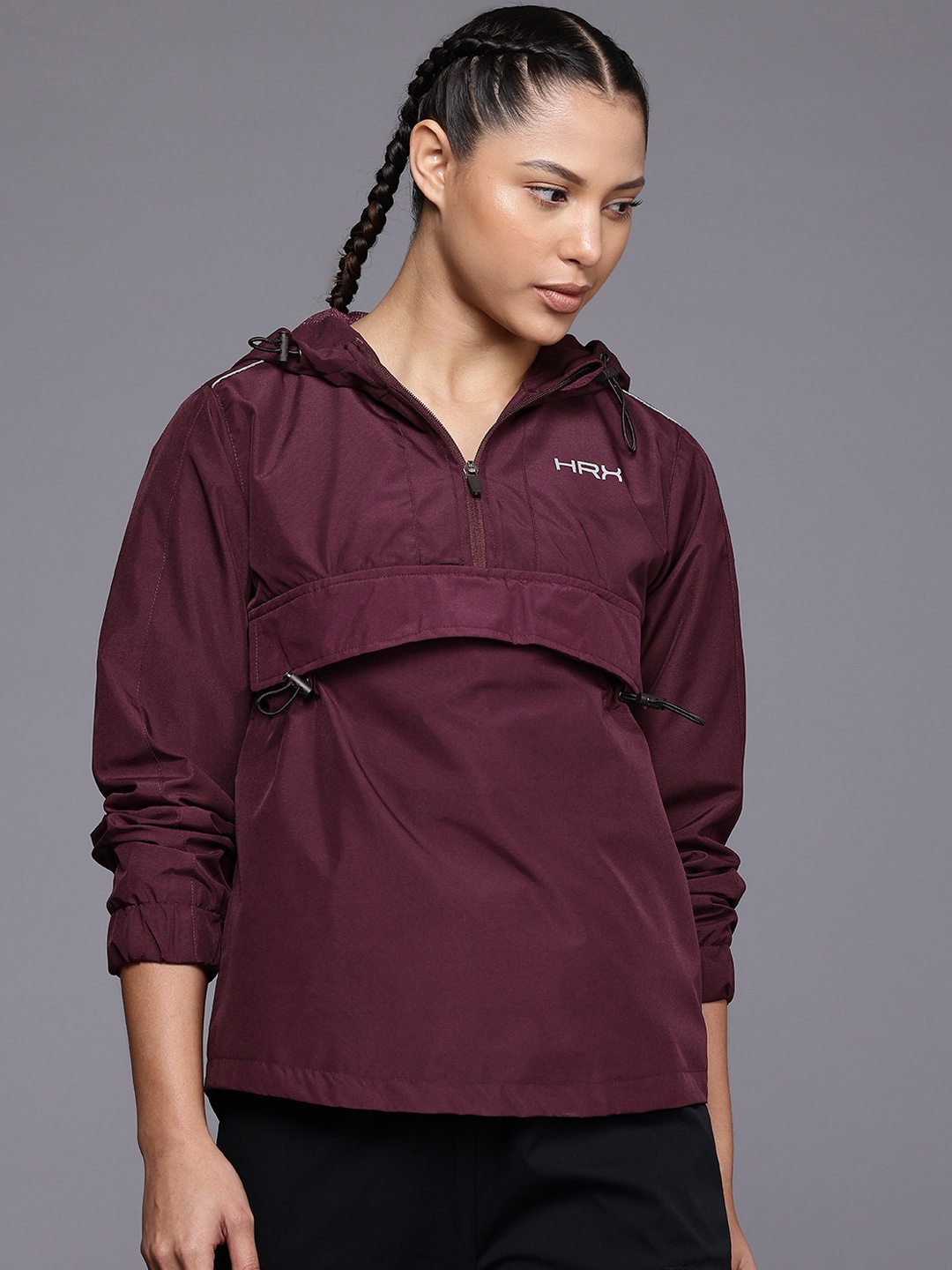 

HRX by Hrithik Roshan Rapid-Dry Hooded Jacket, Burgundy