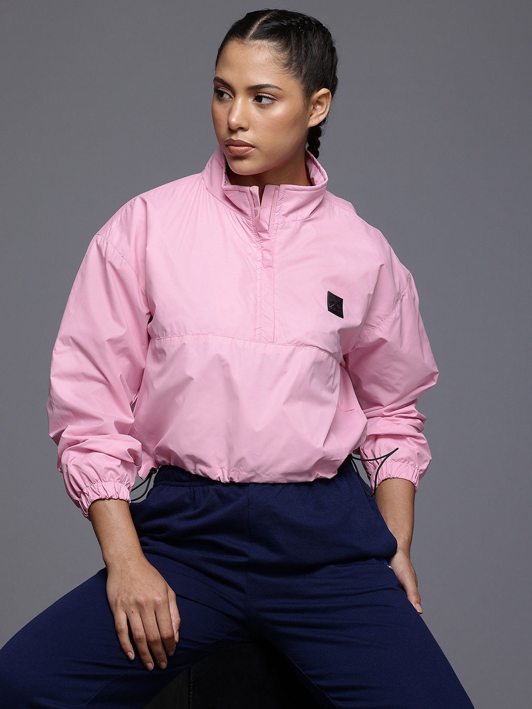 

HRX by Hrithik Roshan Lifestyle Crop Tailored Jacket, Pink