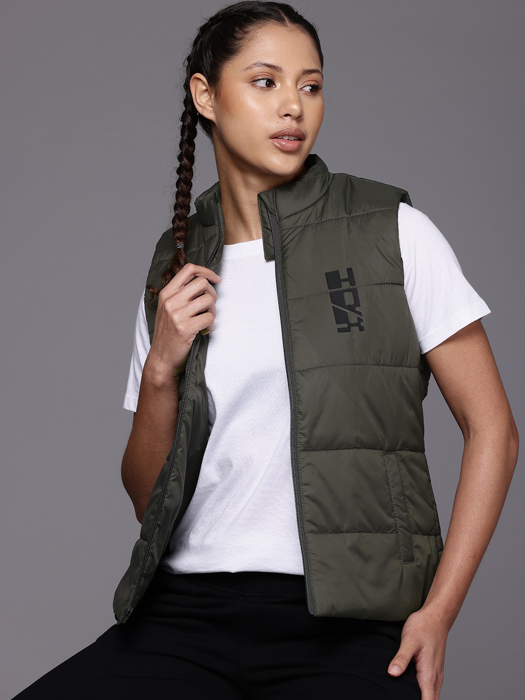 

HRX by Hrithik Roshan Padded Gilet Jacket, Olive