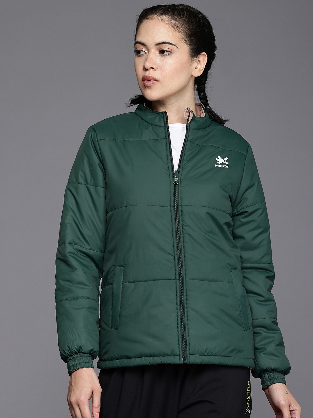 

HRX by Hrithik Roshan Reversible Padded Jacket, Green