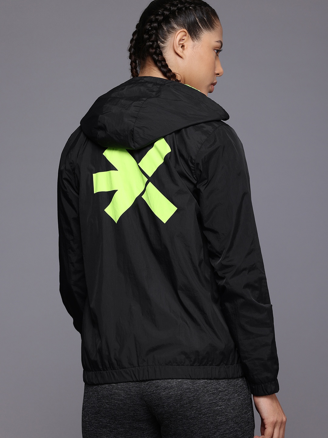 

HRX by Hrithik Roshan Printed Running Sporty Jacket, Black