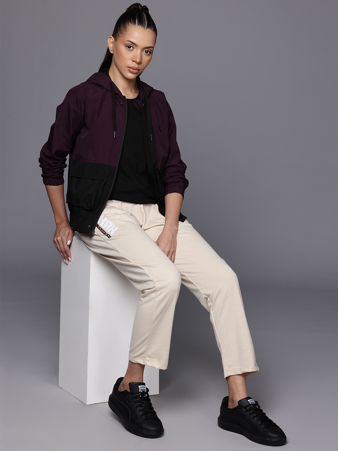 

HRX by Hrithik Roshan Rapid-Dry Colourblocked Jacket, Burgundy