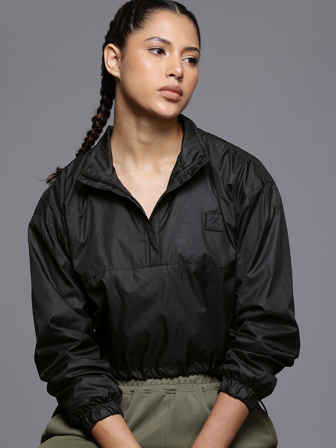 

HRX by Hrithik Roshan Women Crop Tailored Jacket, Black