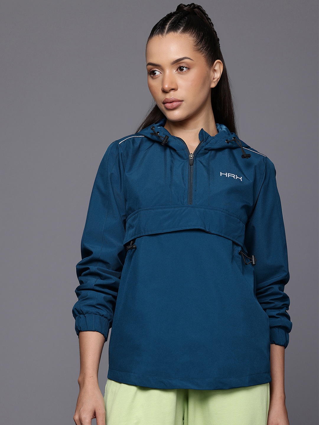 

HRX by Hrithik Roshan Half Zipper Rapid-Dry Jacket, Teal