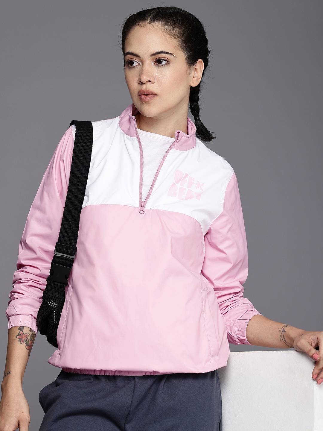 

HRX by Hrithik Roshan Lifestyle Colourblocked Rapid Dry & Antimicrobial Sporty Jacket, Pink