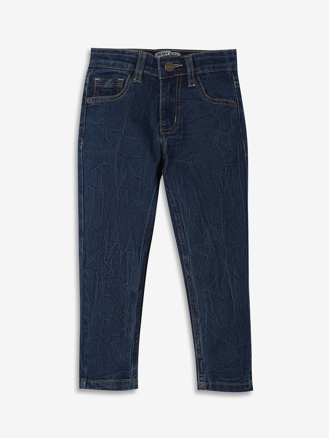 

R&B Boys Clean Look Mid-Rise Cotton Jeans, Blue